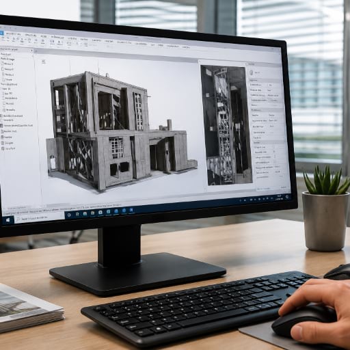 Un ingénieur qui travaille sur un dessin CAD